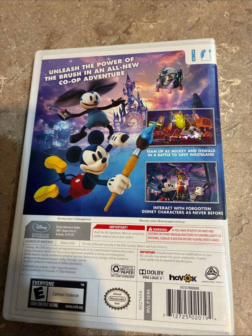 Disney Epic Mickey 2 Wii Game Set — White, Black, Purple Artwork